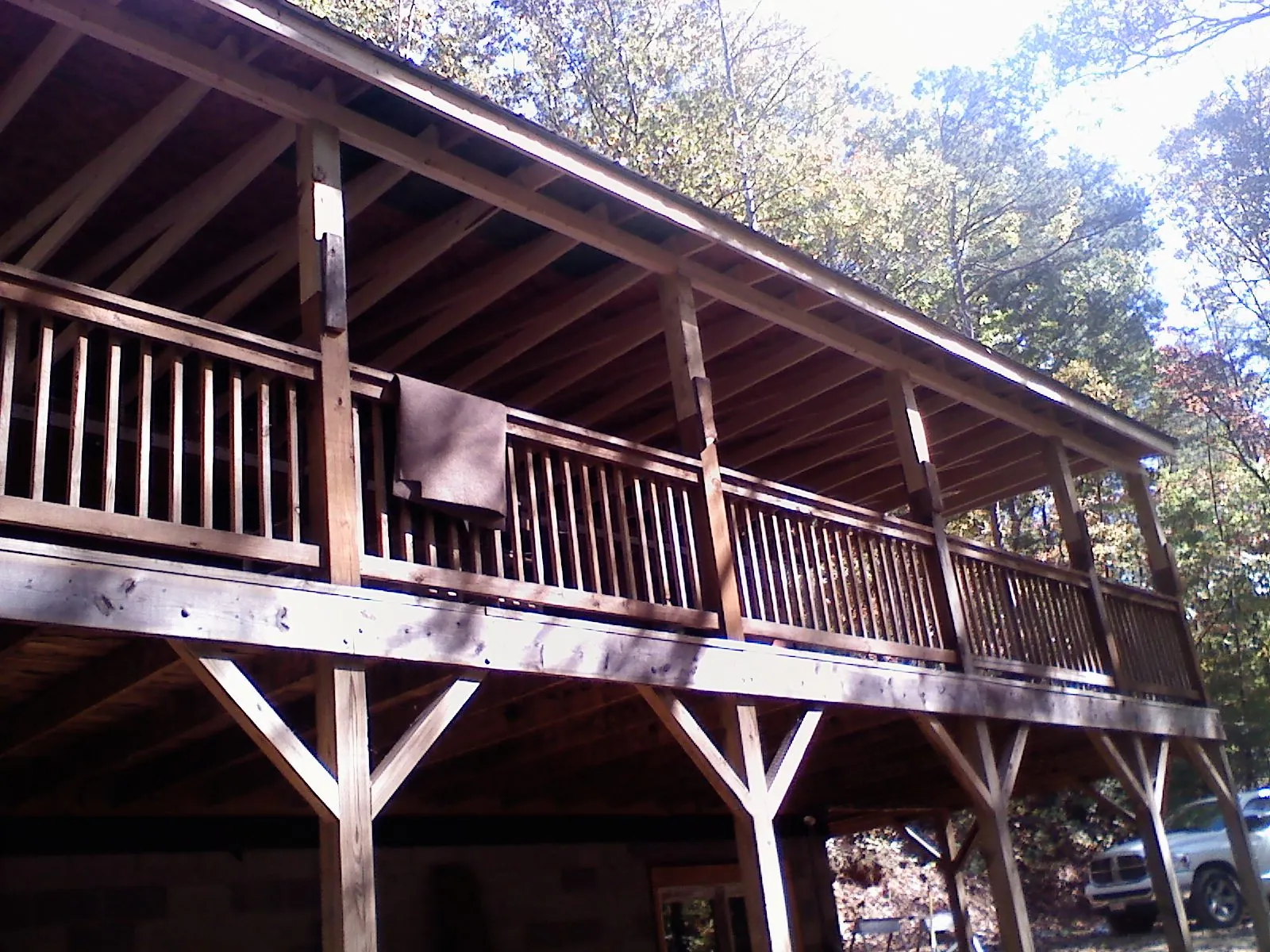 Timber framing under a new elevated porch and deck — Roof Leak Repair in Pleasant Mount by Roofing Brothers